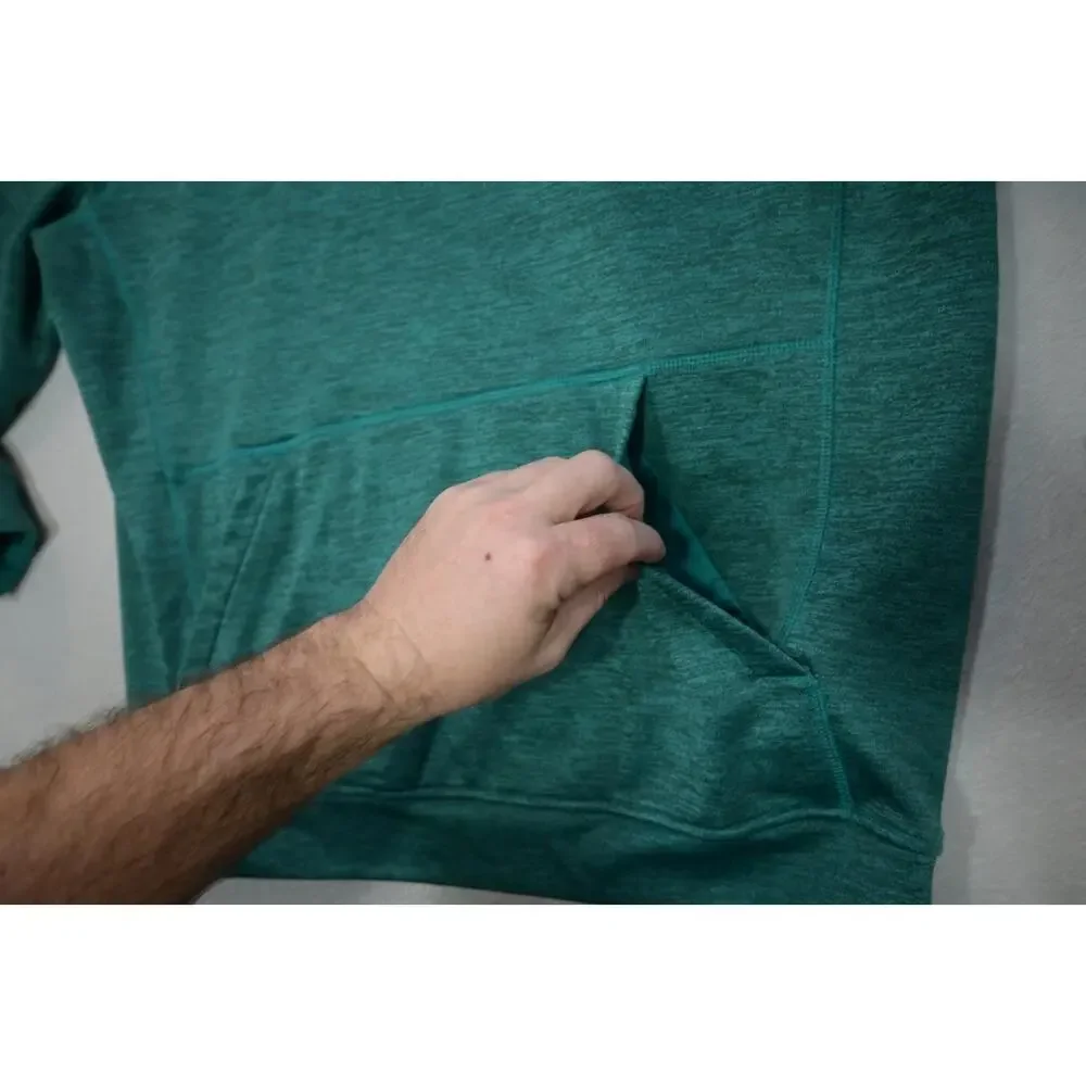 Adidas Hoodie Pull Over Fleece ClimaWarm‎ Teal Athletic Sweater Mens Size Large